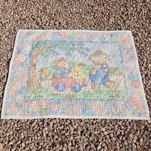 Unbranded Other - Vintage Baby Quilt‎ Soft Pastel Colors Nursery Cottagecore Approx. 42"x33"